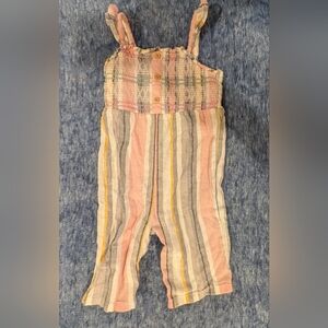 Cat & Jack Pink and Yellow Striped Jumpsuit